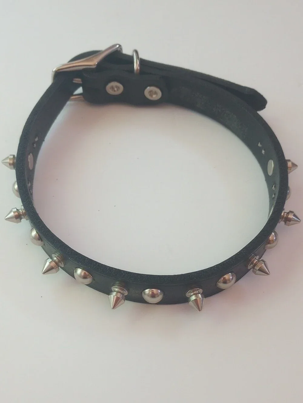 Black Spike Studded Leather Collar